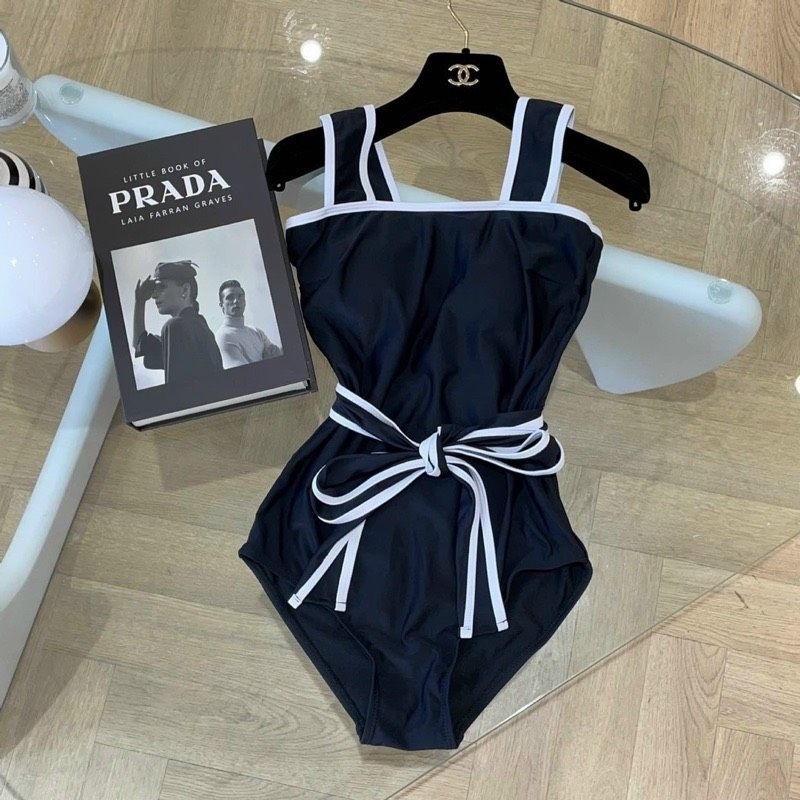 Bikini đồ bơi đi biển 1 mảnh kèm dây thắt nơ eo dáng bodysuit kín đáo trẻ trung phong cách | BigBuy360 - bigbuy360.vn