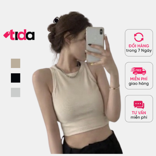 Áo ba lỗ nữ croptop TIDA OFFICIAL thun tăm lạnh HN01