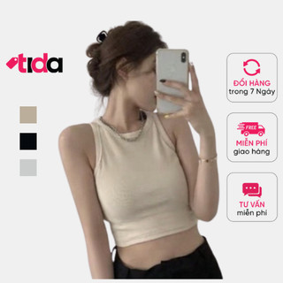 Áo ba lỗ nữ croptop TIDA OFFICIAL thun tăm lạnh HN01