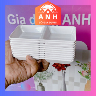 Chén đựng tương gia vị 2 ngăn c 103 màu trắng nhựa melamine
