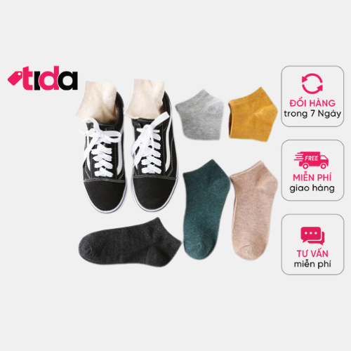 Tất trơn cao cấp cổ ngắn Unisex, màu vintage TIDA.OFFICIAL BT11