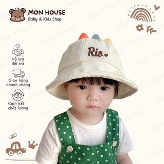  Mũ Thêu Tên hình khủng long siêu dễ thương phong cách hàn quốc cho bé trai và gái 12-36 tháng 