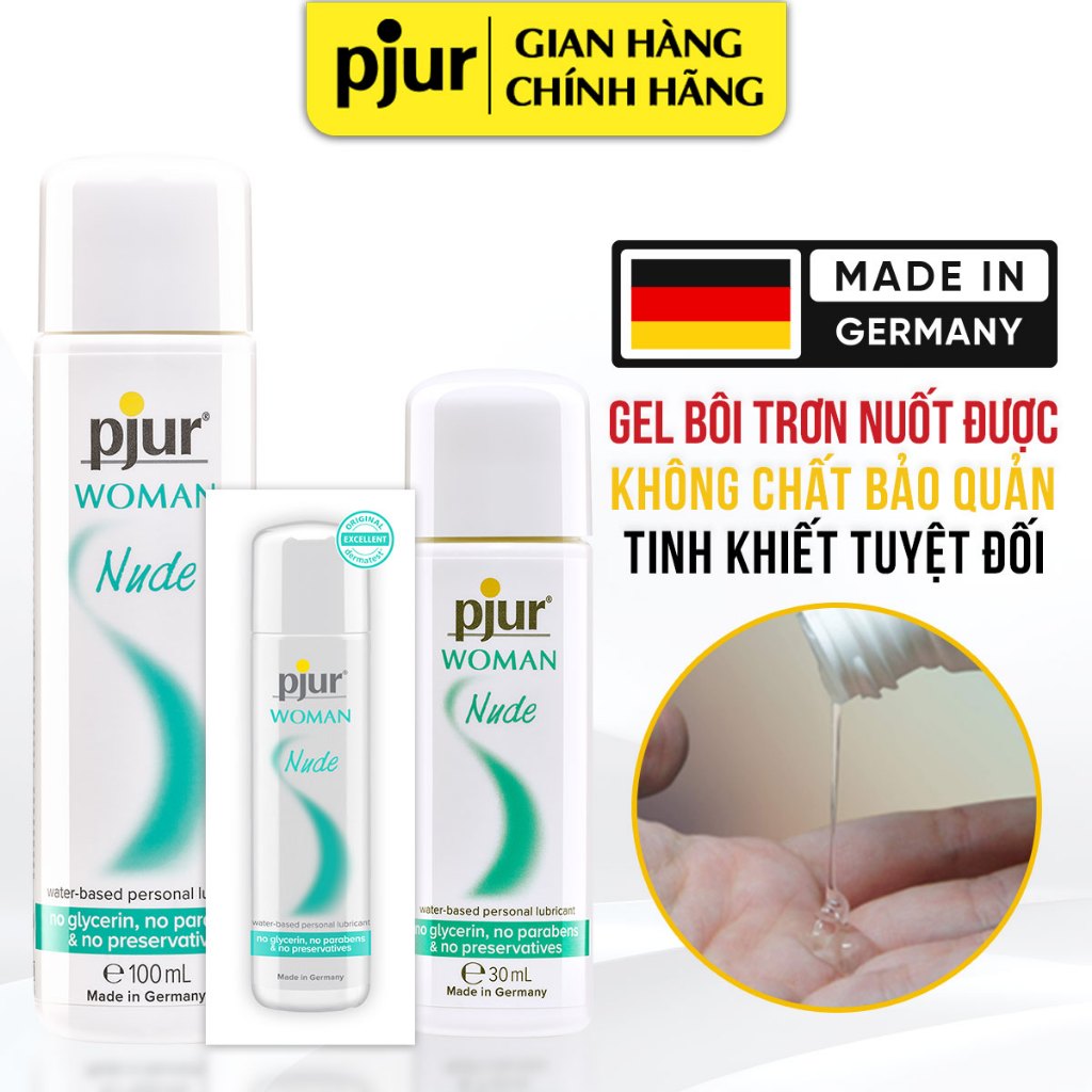 Gel bôi trơn gốc nước Pjur Woman Nude 100ml cho cả làn da nhạy cảm - Make in Germany