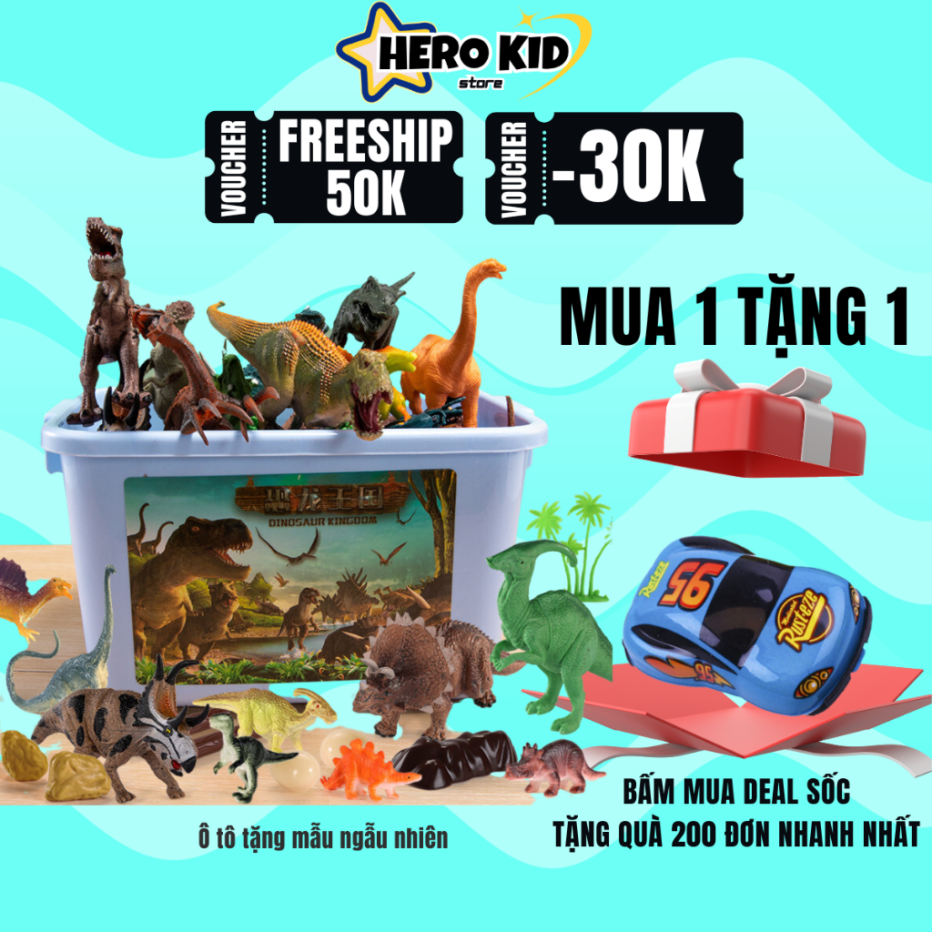 Đồ Chơi Thế Giới Khủng Long Hộp 54 Chi Tiết Giúp Bé Chơi Vui, Khám Phá Thiên Nhiên