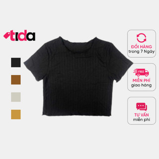 Áo thun croptop thun gân TIDA OFFICIAL thời trang HT13