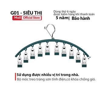 Móc treo quần áo móc kẹp treo đồ lót tất G01 phơi đồ đa năng gấp gọn siêu tiện dụng 10 kẹp bằng inox