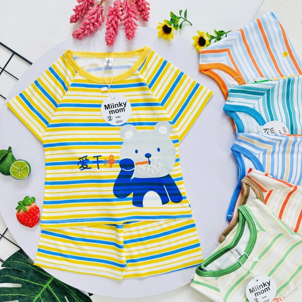 Đồ Bộ MINKYMOM Thun lạnh 6 -14kg. Vải đẹp mát co giãn tốt, may rộng rãi, size chuẩn - MS102
