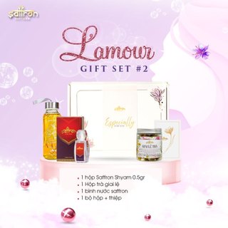 Quà tặng Nhụy Hoa Nghệ Tây Saffron 1Gram/hộp kèm trà hoa và Bình nước 300ml