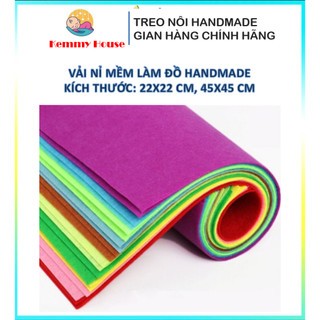 Vải nỉ, vải dạ mềm mầm non làm đồ handmade, đồ chơi nhồi bông kt 22x22 cm và 45x45 cm