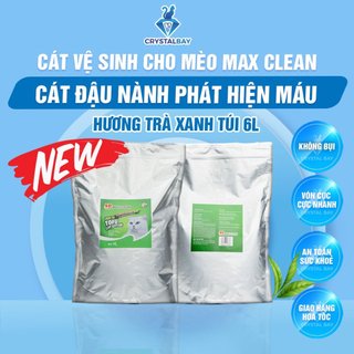 Cát vệ sinh cho mèo Max Clean - Cát Đậu Nành phát hiện máu trong chất thải (Hương Trà Xanh) - Crystal Bay