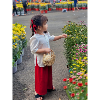 Cặp nơ kẹp tóc cho bé gái, nơ kẹp tóc màu đỏ.