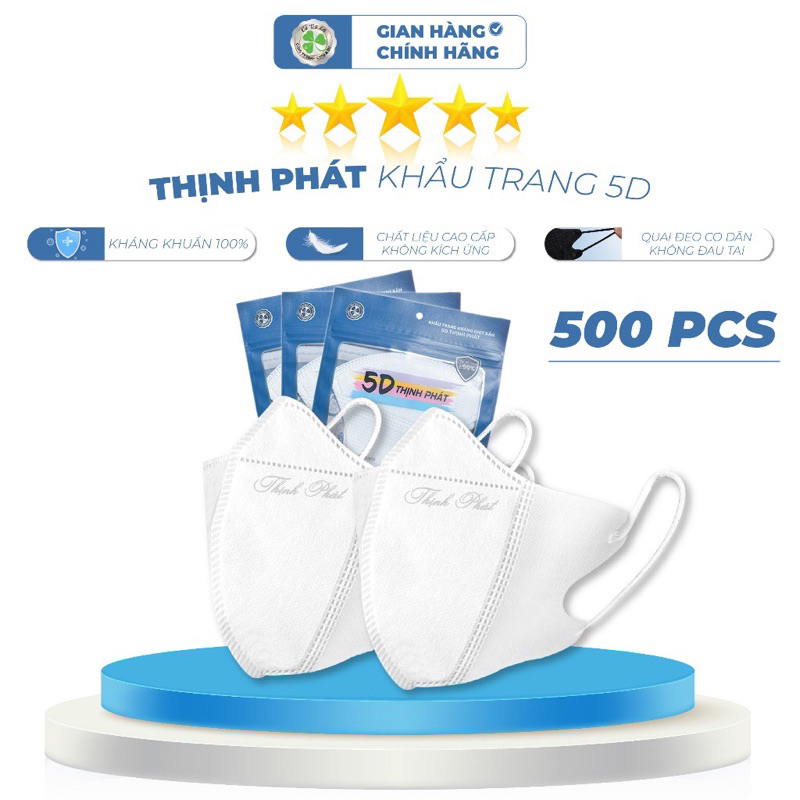 Thùng khẩu trang y tế chính hãng 5D Thịnh Phát 3 lớp kháng khuẩn chống tia UV an toàn tiện lợi chính hãng