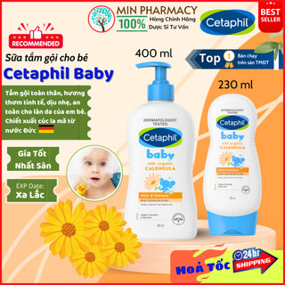 Sữa Tắm Gội Cho Bé chiết xuất hoa cúc Calendula CETAPHIL Baby Wash & Shampoo 2 IN 1 With Organic Calendula - Minpharmacy