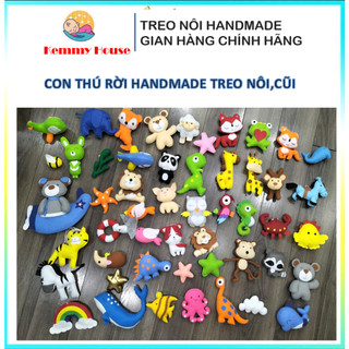 (MAY TAY THỦ CÔNG  sẵn dây treo) Link 1- Con thú treo nôi, cũi, treo kệ chữ A cho bé bằng vải nỉ handmade