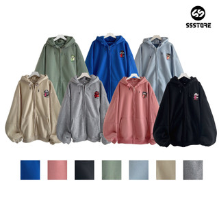 Áo Khoác Zip GRAF&FU Tay Phồng Chất Nỉ Bông Dày Dặn From Rộng Nam Nữ Nhiều Màu_SSSTore