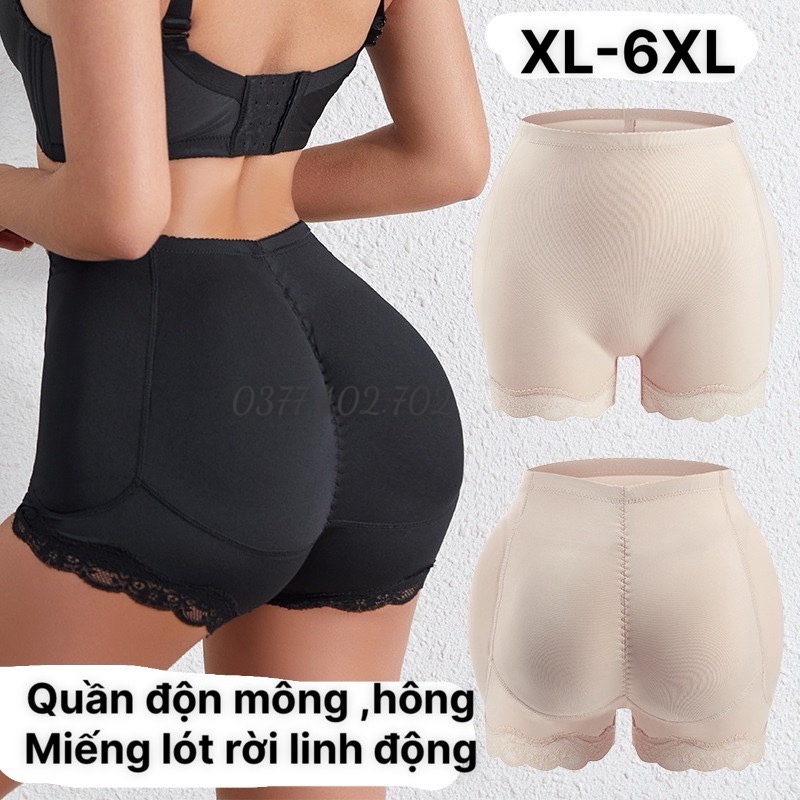 Quần độn mông và hông bigsize, miếng lót thoáng rời linh động, Quần mặc trong váy mềm thoáng, co dãn Ms2445