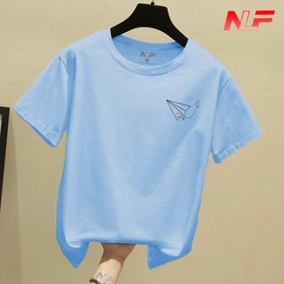 Áo Thun Nữ Tay Ngắn Form Rộng Logo Máy Bay Giấy AT-041 - Dễ Phối Trang Phục - Trending Xu Hướng - NLF Unisex Fashion
