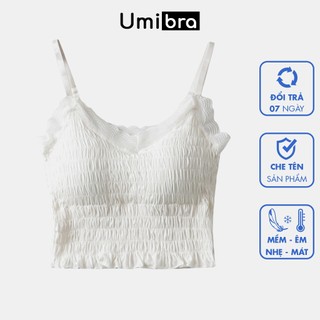 Áo bra 2 dây mảnh sẵn mút không gọng co dãn thoải mái umibra ab26