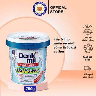 Bột giặt trắng sáng quần áo Denkmit Oxi Power 750g tẩy mạnh vết bẩn cứng đầu