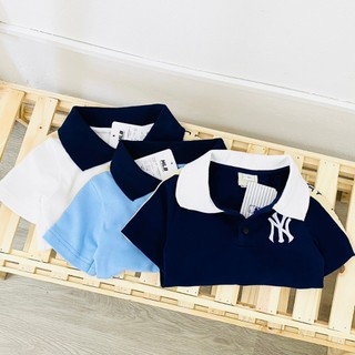 Áo polo MLB sọc tay cho bé trai siêu đẹp