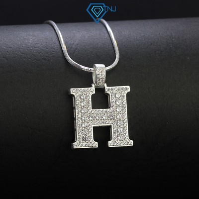 Dây chuyền nam bạc 925 mặt chữ H đính đá sang trọng DCA0118 - Trang Sức TNJ