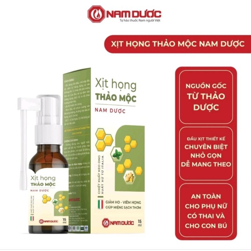 Xịt Họng Thảo Mộc NAM DƯỢC ( Chính Hãng)