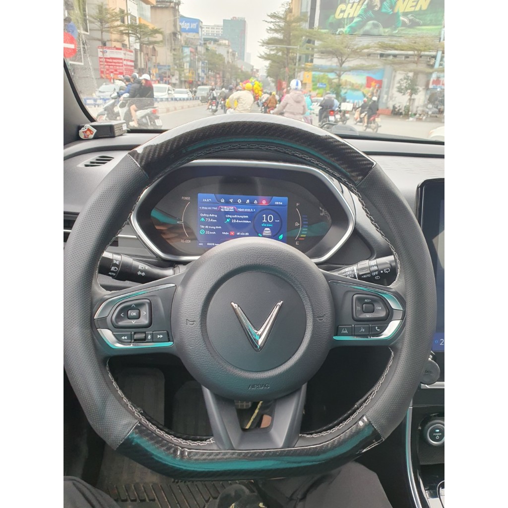 Bọc vô lăng Dcut Carbon Da xịn VFe34 VF5 VF8 VF9 size 36cm