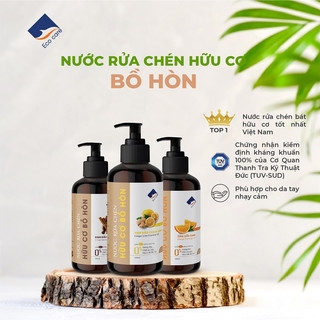 Nước Rửa Chén Bồ Hòn Hữu Cơ ECOCARE 500ml - Sạch dầu mỡ, tinh dầu khử mùi, tiết kiệm 30% nước
