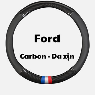 Bọc vô lăng Ford Explorer Ranger Everest Raptor Transit Da xịn Carbon size 38cm cực êm bám tay lái