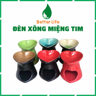 Đèn xông tinh dầu đốt bằng nến hình tim gốm sứ Bát Tràng - Better Life