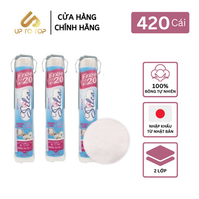 Combo 3 Gói Bông Tẩy Trang 2 lớp 100% Bông Tự Nhiên Silca 140 Miếngx 3 Gói