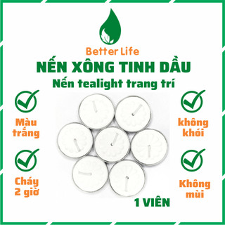 Nến tealight hoa mai trang trí, đốt đèn xông tinh dầu không mùi không khói cháy 2 giờ - Better Life