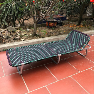 XẢ KHO Giường Gấp Văn Phòng Khung Nhôm Vuông Giá Rẻ Dây Đan Sợi Tổng Hợp Siêu Dai