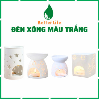 Đèn xông tinh dầu đốt bằng nến hoa nhí màu trắng mini đẹp và sang trọng decor phòng ngủ nhiều kiểu dáng