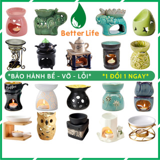 Đèn xông tinh dầu sáp thơm đốt bằng nến tealight nhiều mẫu đẹp dễ thương sang trọng chill gốm sứ Bát Tràng