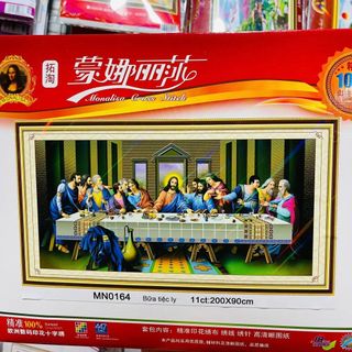 tranh thêu chữ thập bữa tiệc ly 12 ông thánh tông đồ LỚN