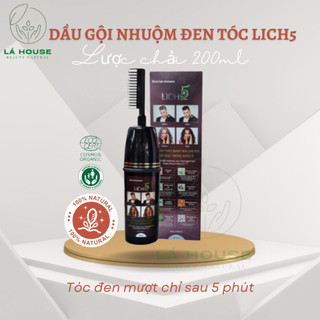Dầu gội phủ bạc lich5 cỏ cây hoa lá - dạng chai lược chải tiện dụng 200ml - làm đen tóc trong 5 phút