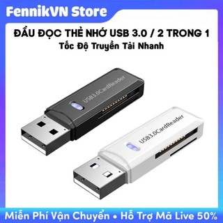 Đầu đọc thẻ nhớ usb 3.0 / 2in1, 2 đầu cắm thẻ nhớ tf sd & micro sd
