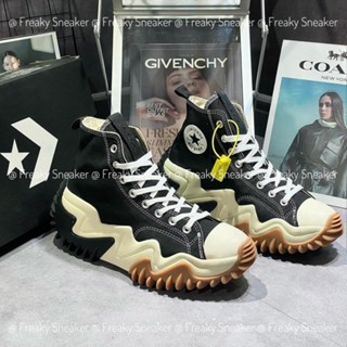 Giày CV Run Star Motion Black Gum Black, CV Cổ Cao Đen Đế Gai