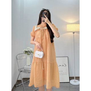Váy bầu - cộc tay tằm ren 2 lớp - 4 màu