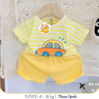 Đồ bộ cộc tay áo sọc nhiều màu sắc mùa hè cho bé trai và bé gái Tuti Tuti, TUTI112