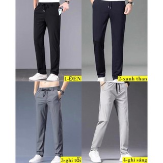  Quần Thể Thao Vải Lụa Lạnh Mỏng Nhanh Khô Phong Cách Hàn Quốc Thời Trang 4 Mùa Cho Nam