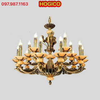 Đèn chùm trang trí phòng khách - Chất liệu đồng xịn 100%