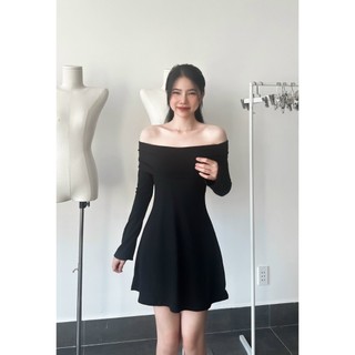 Đầm Trễ Vai Tay Dài Gân Xinh Xắn Shop Tiến Linh