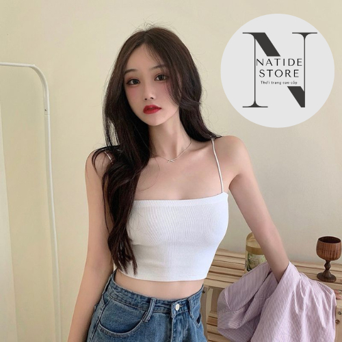 Áo 2 dây NATIDE_STORE sợi bún thun gân đẹp 100% cotton, áo ôm có thể mặc như áo quây mặc trong siêu mát FG001 | BigBuy360 - bigbuy360.vn