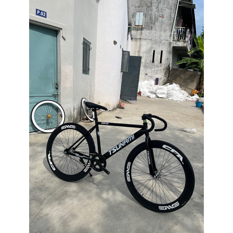 Xe Đạp Single Speed & Fixed Gear, Màu Đen Vành Đen 6 Phân