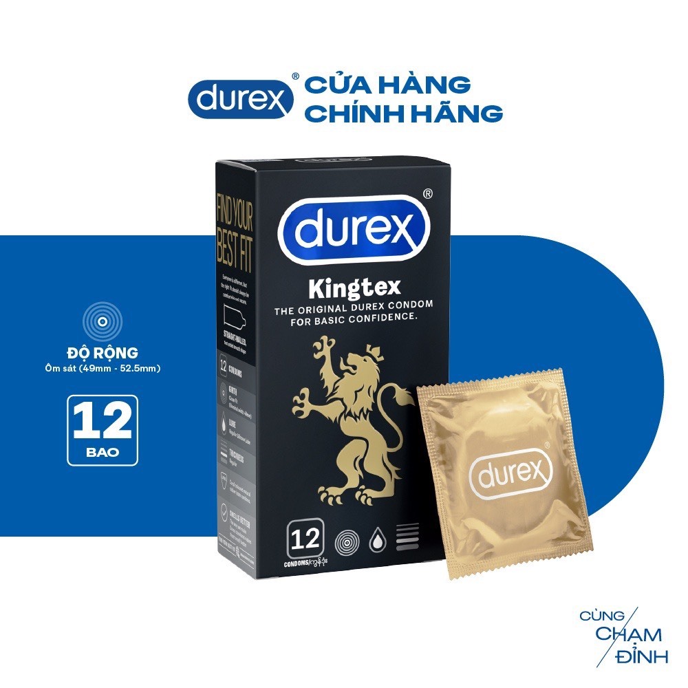 BIG SALE 12 CÁI BAO CAO SU DUREX KINGTEX CHÍNH HÃNG