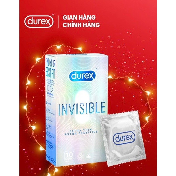 BIG SALE 10 CÁI BAO SAO SU DUREX INVISIBLE EXTRA THIN EXTRA SENSITIVE CHÍNH HÃNG