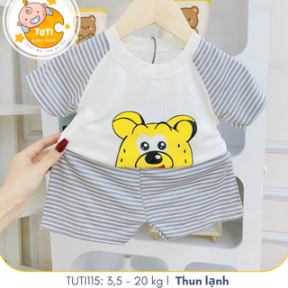 Đồ bộ sọc kẽ tay cho bé trai và bé gái mùa hè, Tuti Tuti, size 3,5-20kg, TUTI115