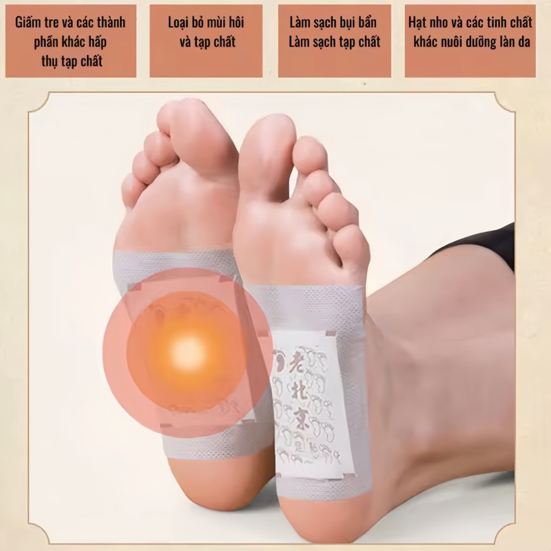 [LOẠI 1] Miếng dán thải độc chân, hộp 50 miếng dán thải độc, cải thiện giấc ngủ, tê bì chân tay.